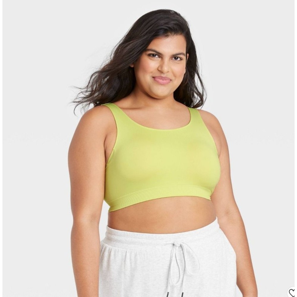 NWT, Size L, Women's Comfort Bralette, Wireless - Auden, Lime Green (H26)